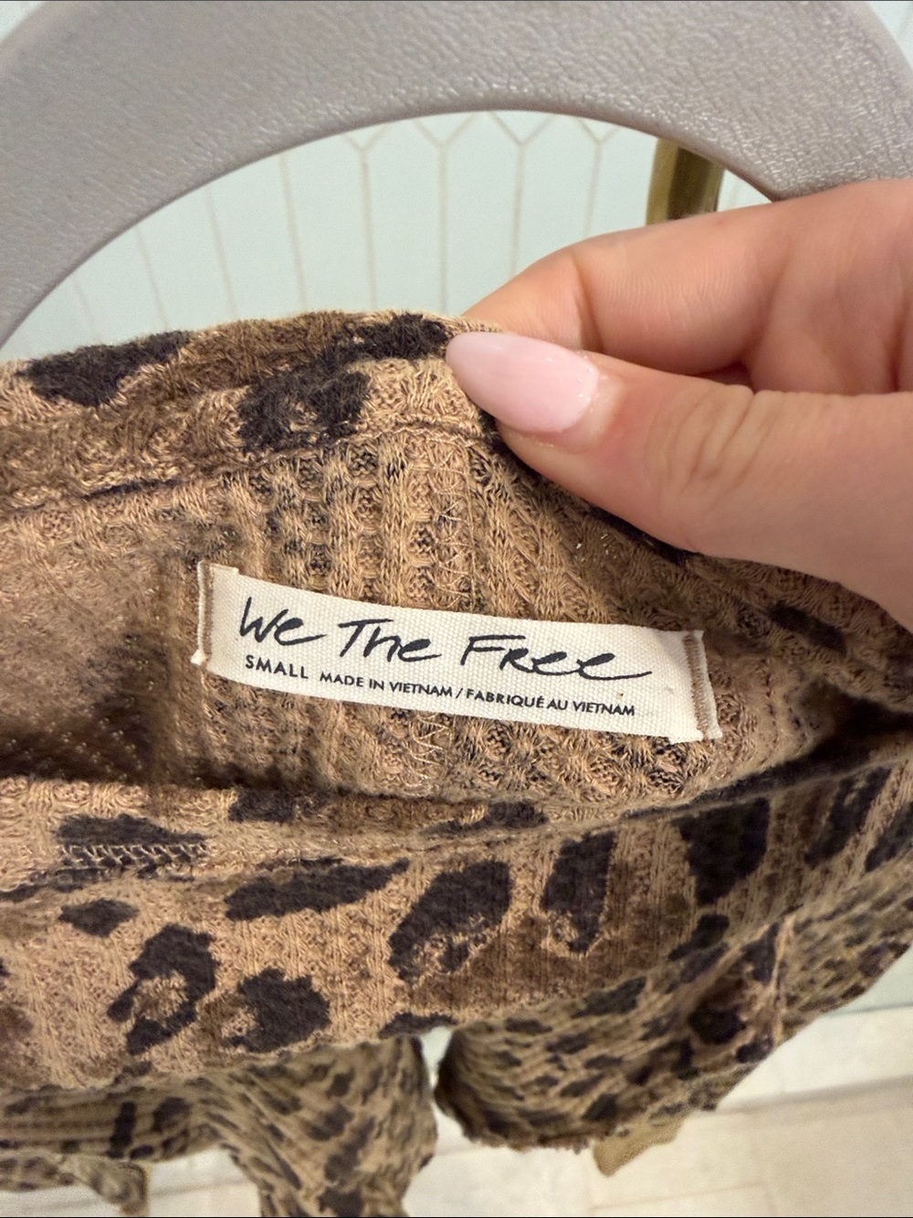 Free People - Leopard Print Ribbed Long Sleeve Top - Brown/Black - Picture 2 of 3